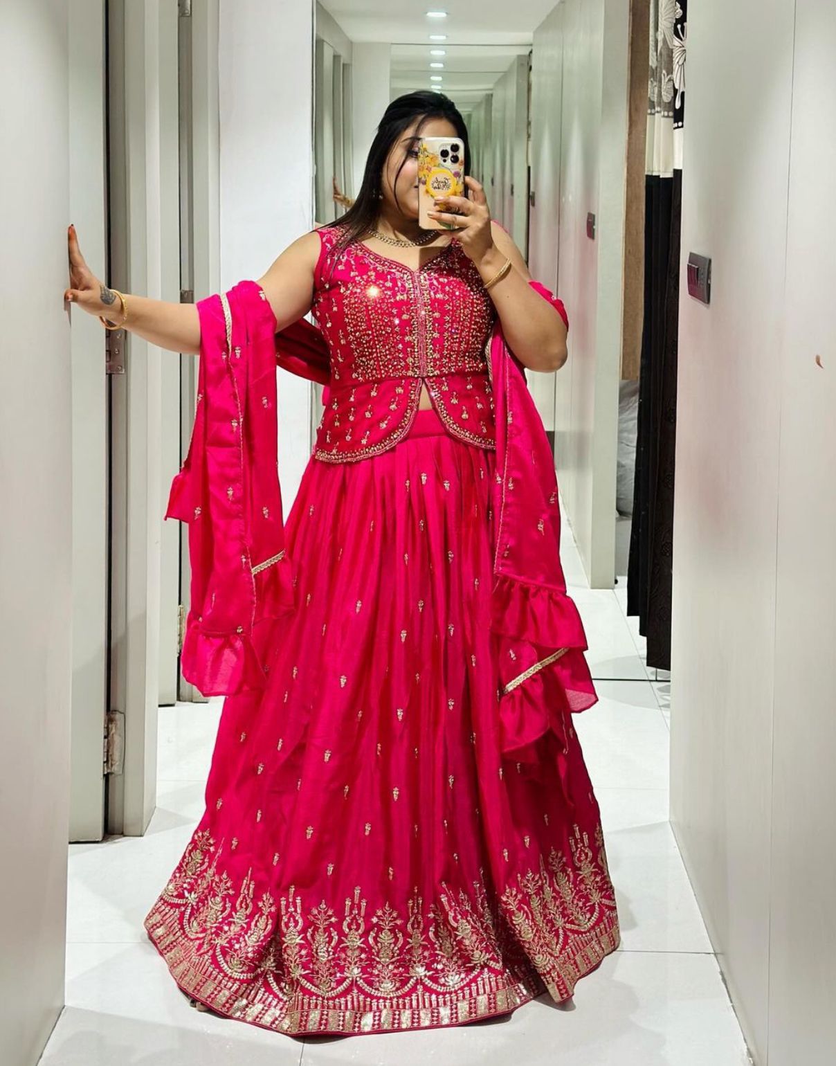 Ram 002 By Pc Heavy Chinon Wedding Wear Crop Top Readymade Suits Wholesalers In Delhi